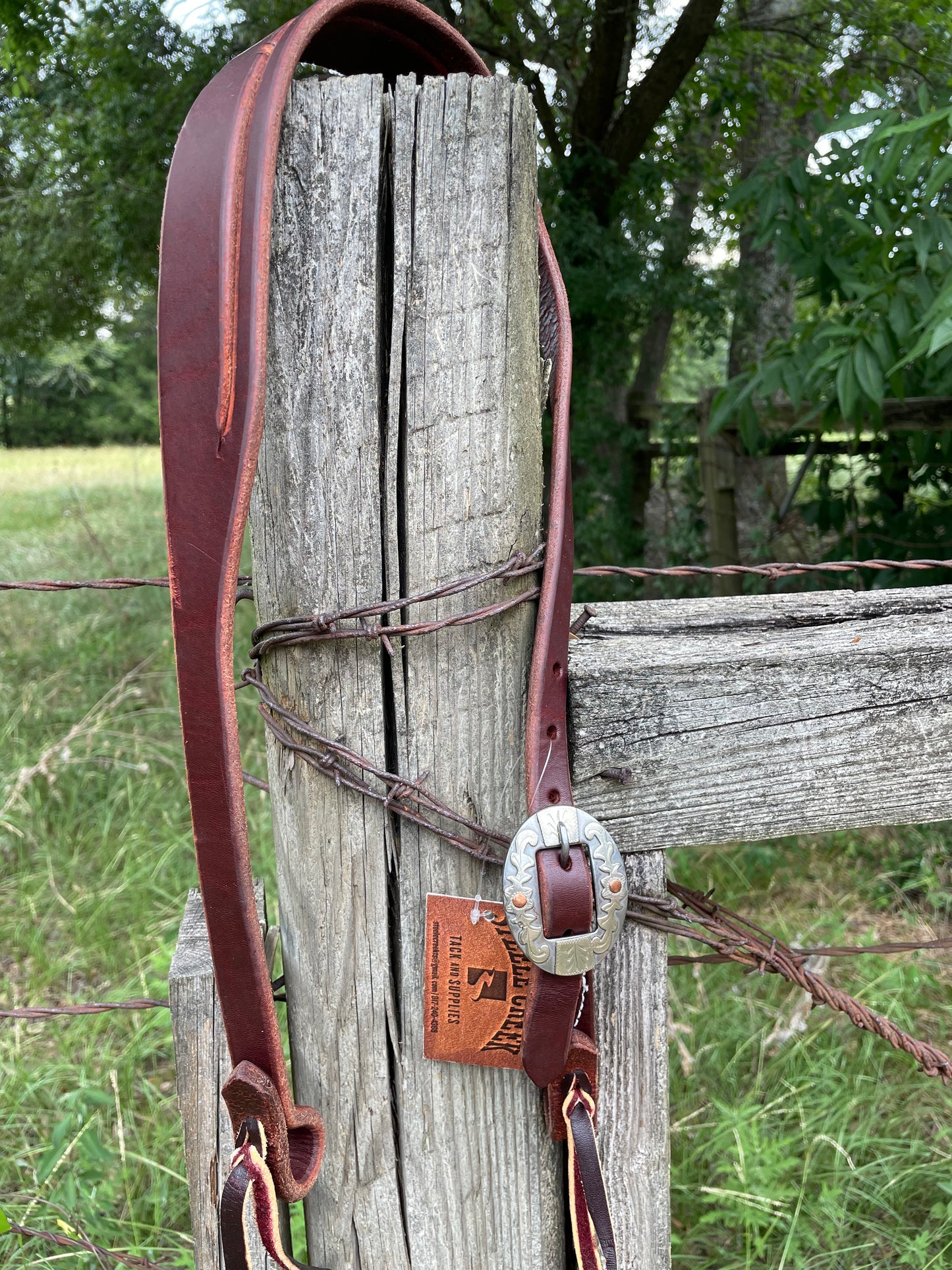 Harness Split Ear Headstall, Heavy Oil, Cowboy Buckle