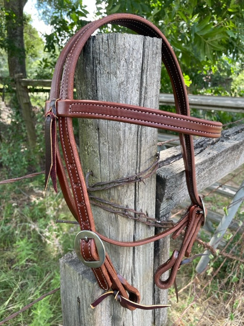 3/4 Doubled and Stitched Headstall Heavy Oil